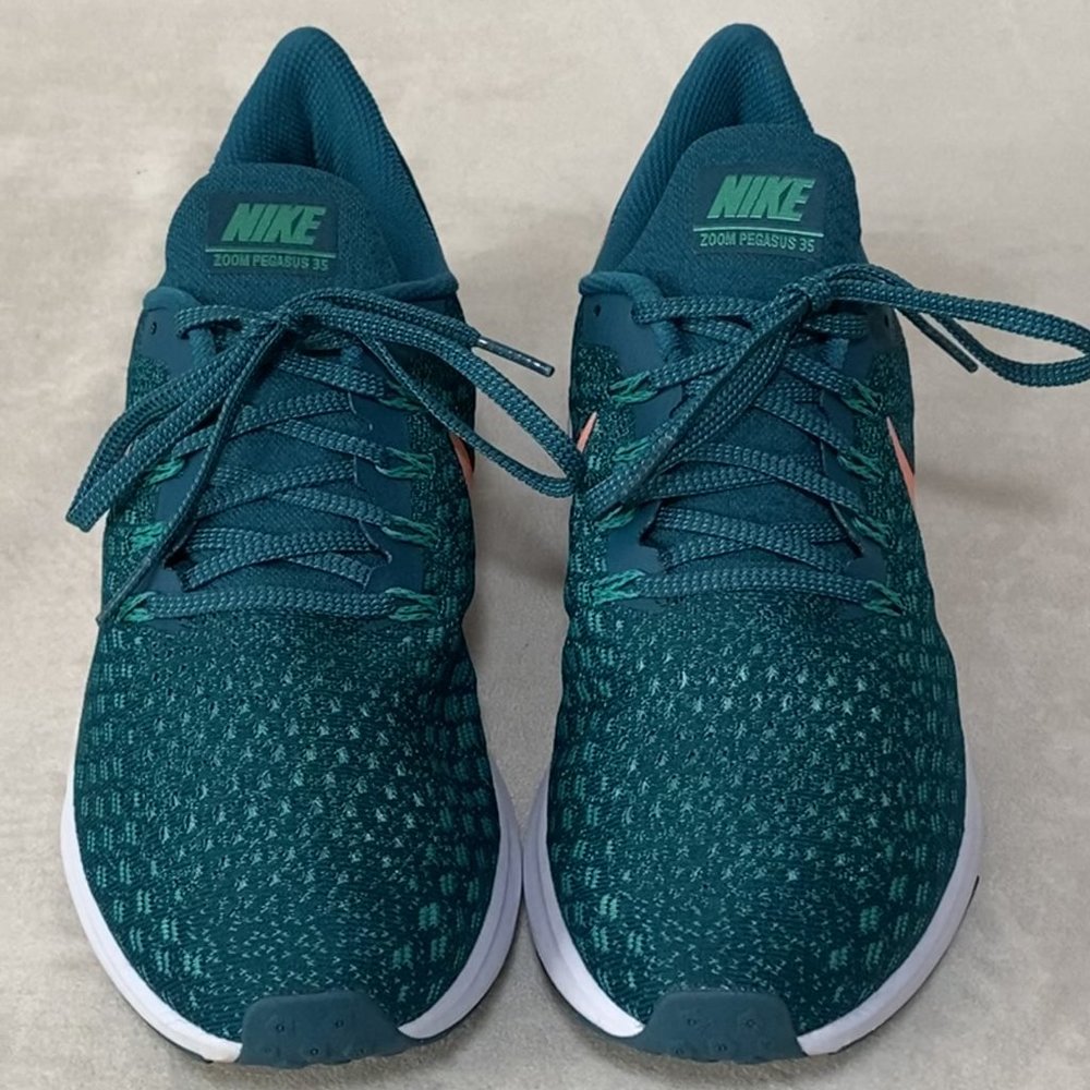 Nike Zoom Pegasus 35.  Teal Green/Coral.  Men's
